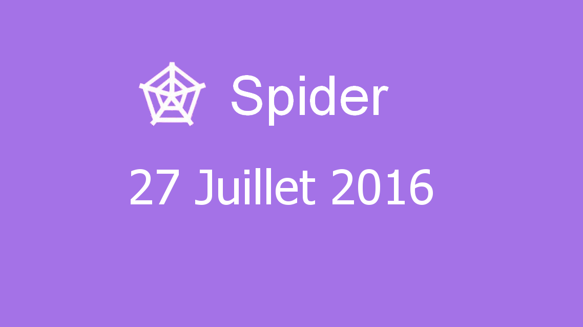 Microsoft solitaire collection - Spider - 27 Juillet 2016