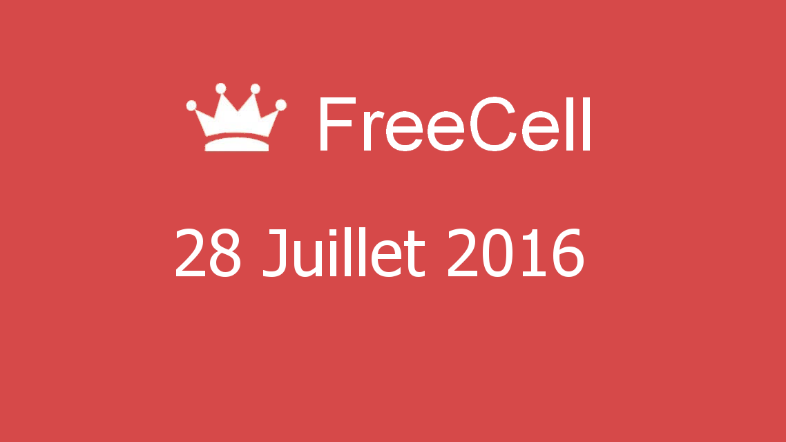 Microsoft solitaire collection - FreeCell - 28 Juillet 2016