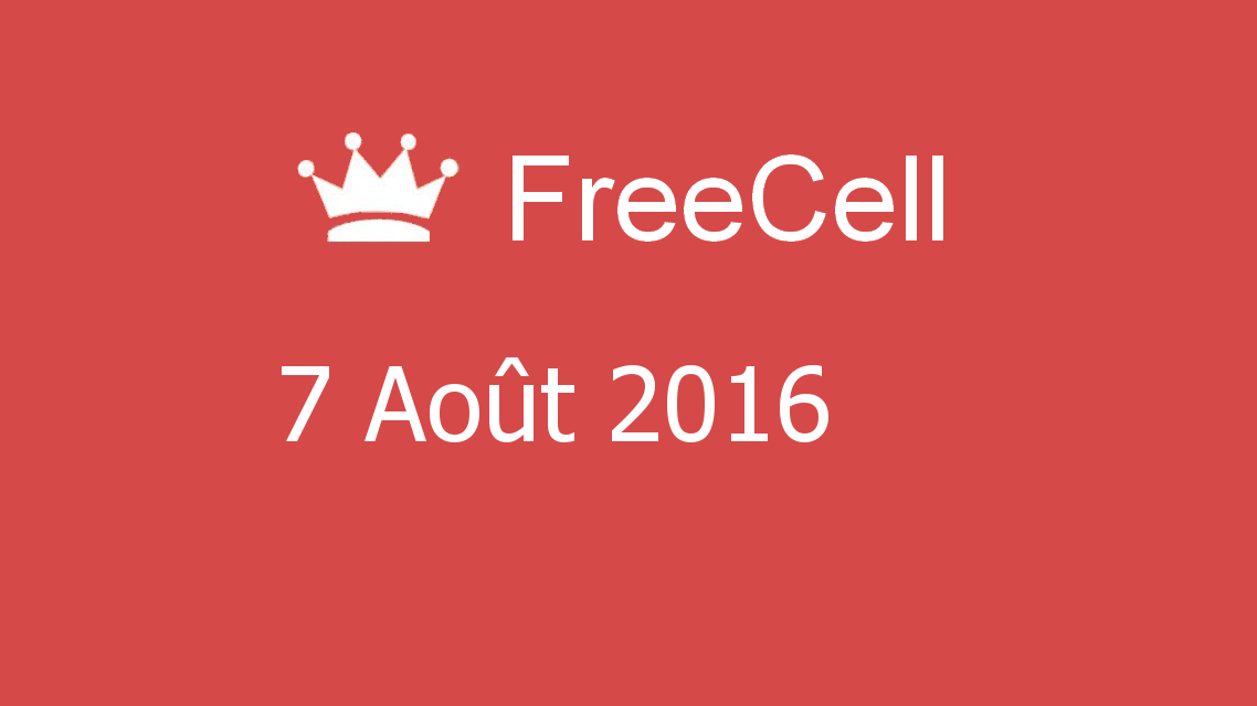 Microsoft solitaire collection - FreeCell - 07 Août 2016