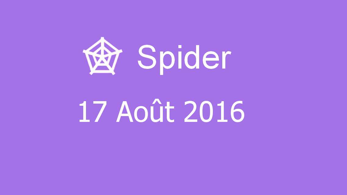 Microsoft solitaire collection - Spider - 17 Août 2016