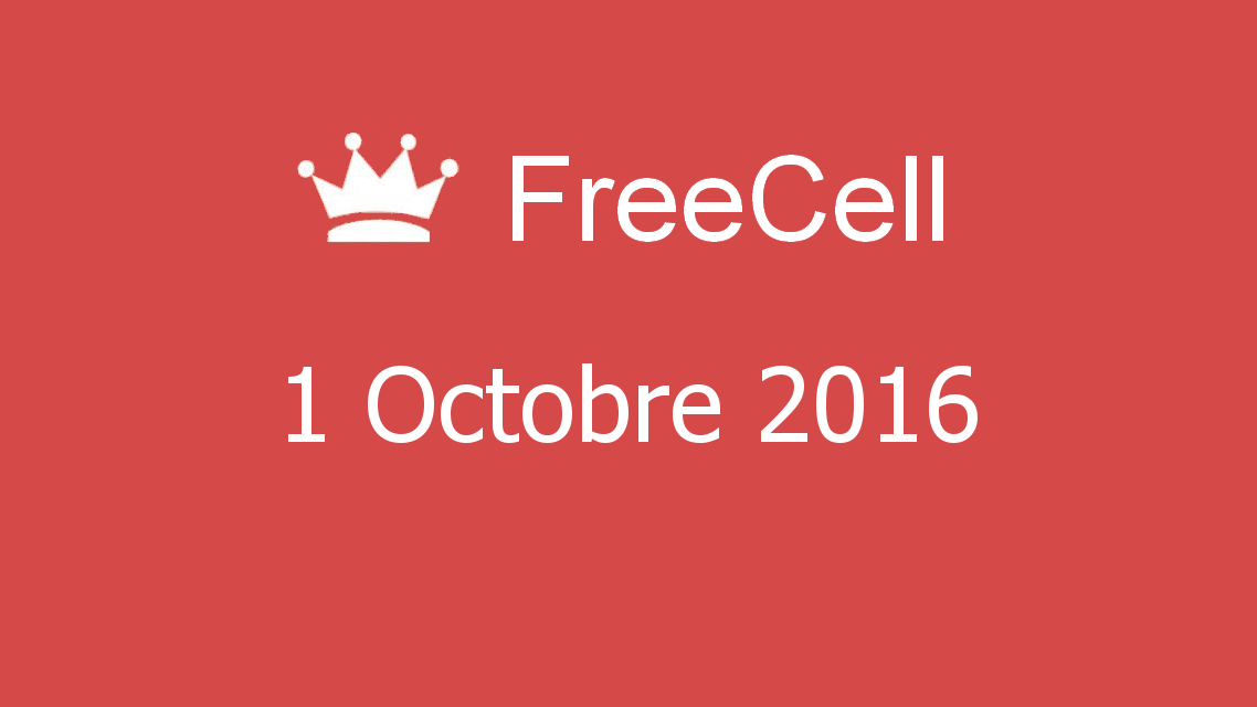Microsoft solitaire collection - FreeCell - 01 Octobre 2016