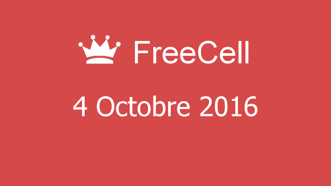 Microsoft solitaire collection - FreeCell - 04 Octobre 2016