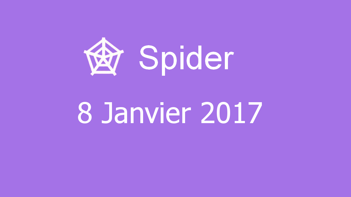 Microsoft solitaire collection - Spider - 08 Janvier 2017