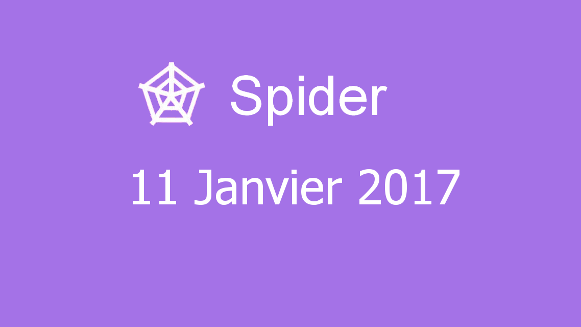 Microsoft solitaire collection - Spider - 11 Janvier 2017
