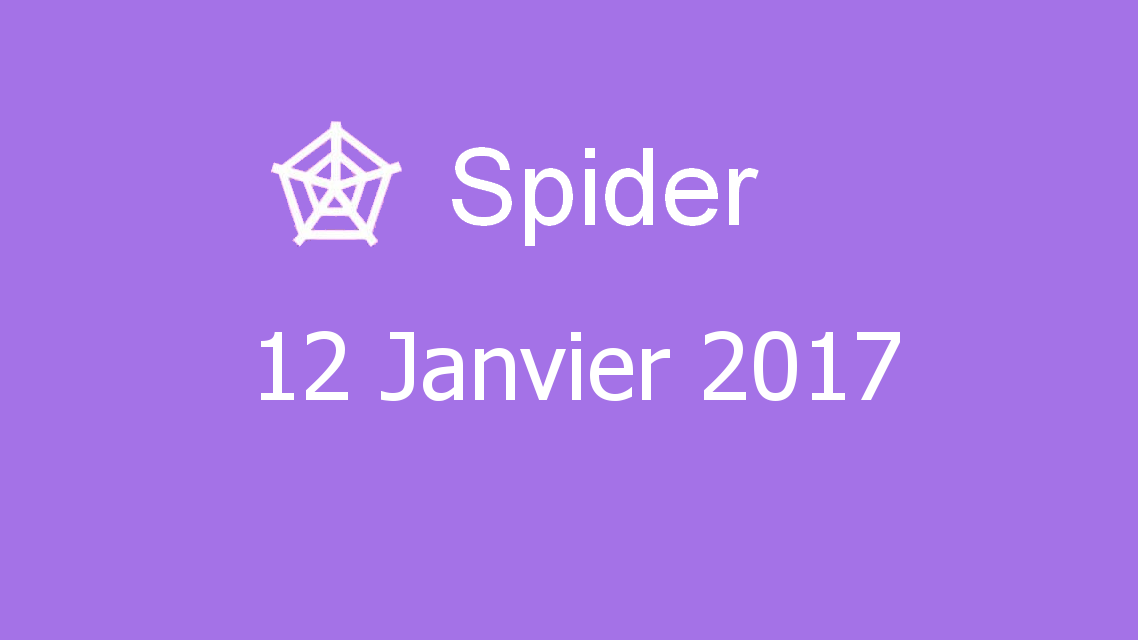 Microsoft solitaire collection - Spider - 12 Janvier 2017