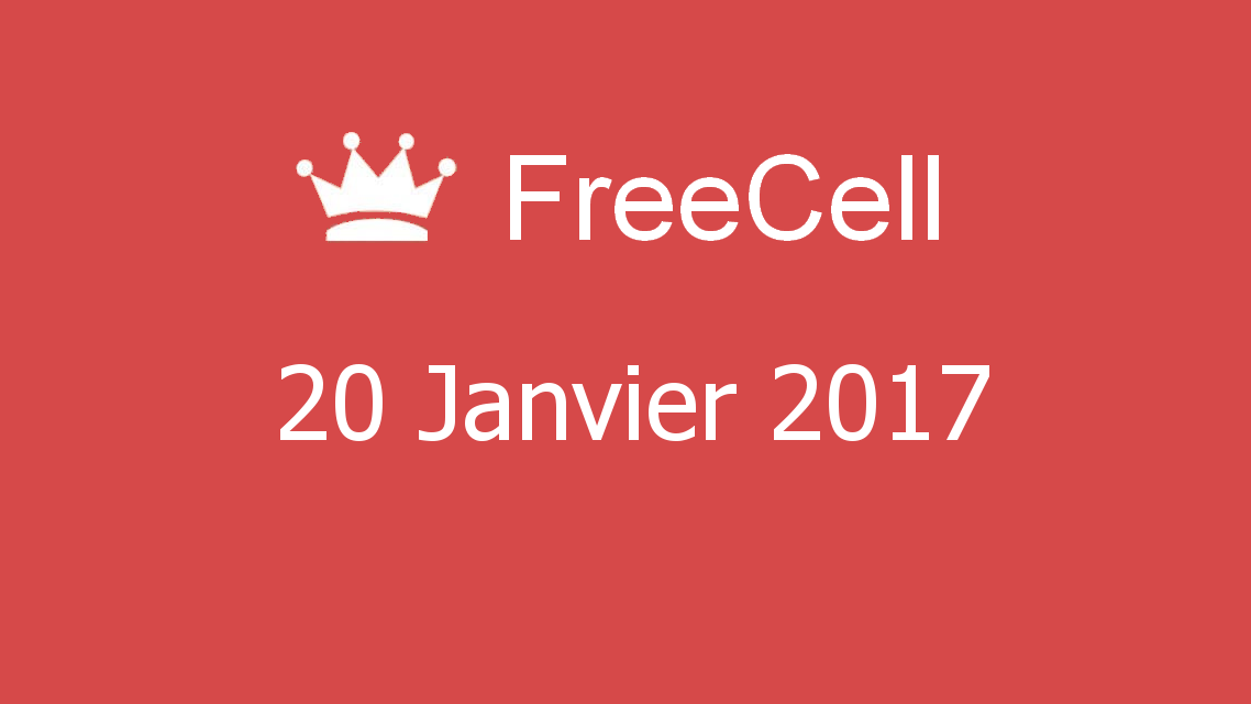 Microsoft solitaire collection - FreeCell - 20 Janvier 2017