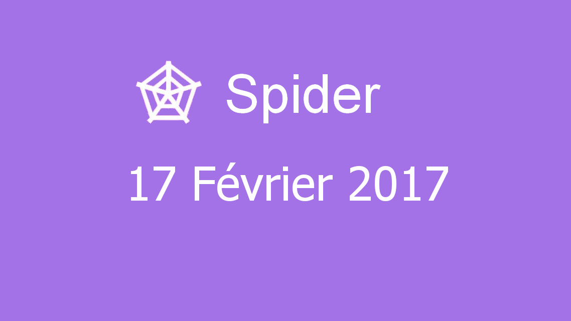 Microsoft solitaire collection - Spider - 17 Février 2017
