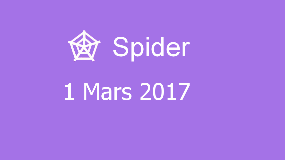 Microsoft solitaire collection - Spider - 01 Mars 2017