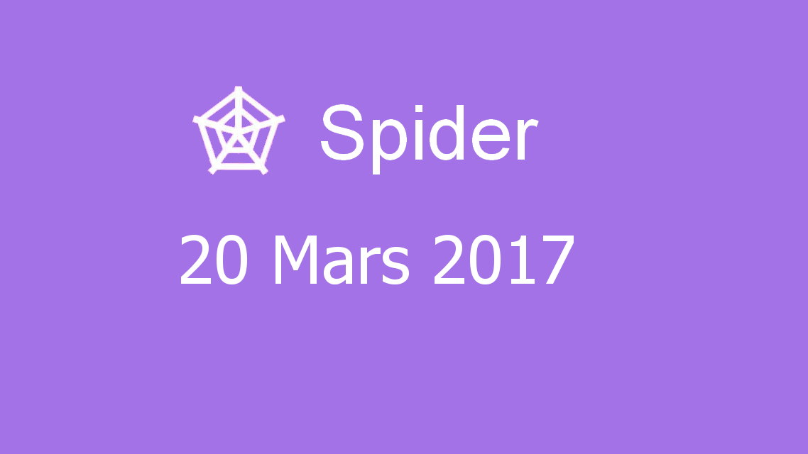 Microsoft solitaire collection - Spider - 20 Mars 2017