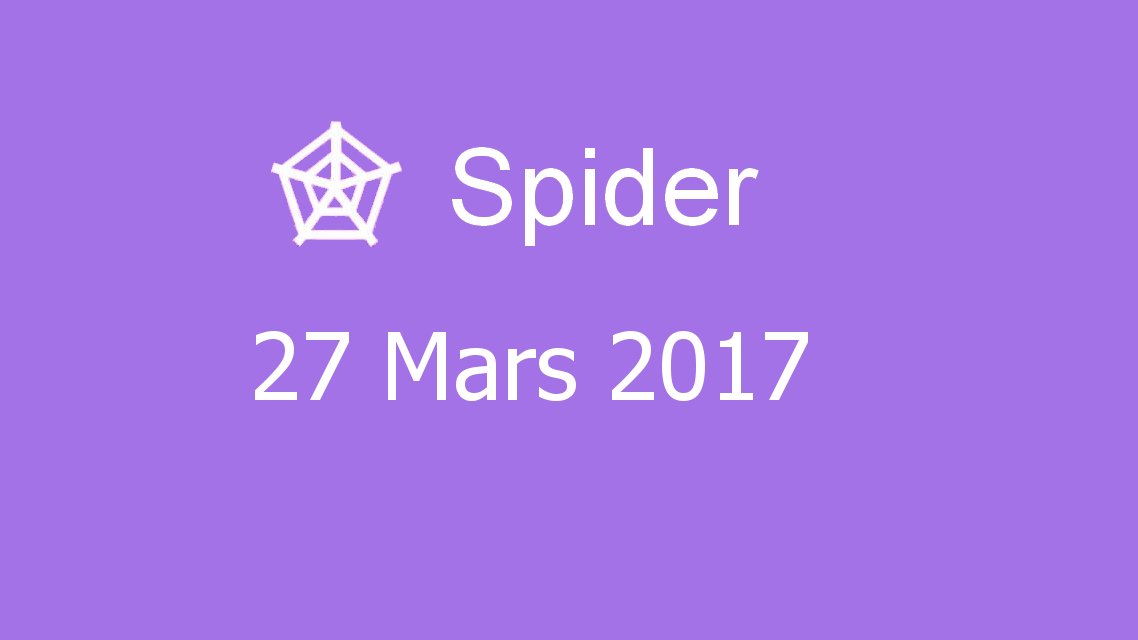 Microsoft solitaire collection - Spider - 27 Mars 2017