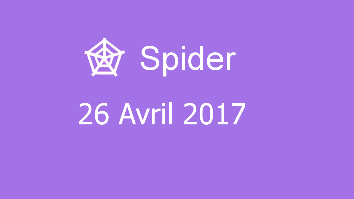 Microsoft solitaire collection - Spider - 26 Avril 2017