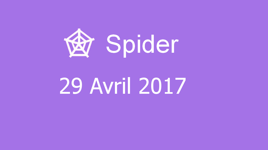 Microsoft solitaire collection - Spider - 29 Avril 2017