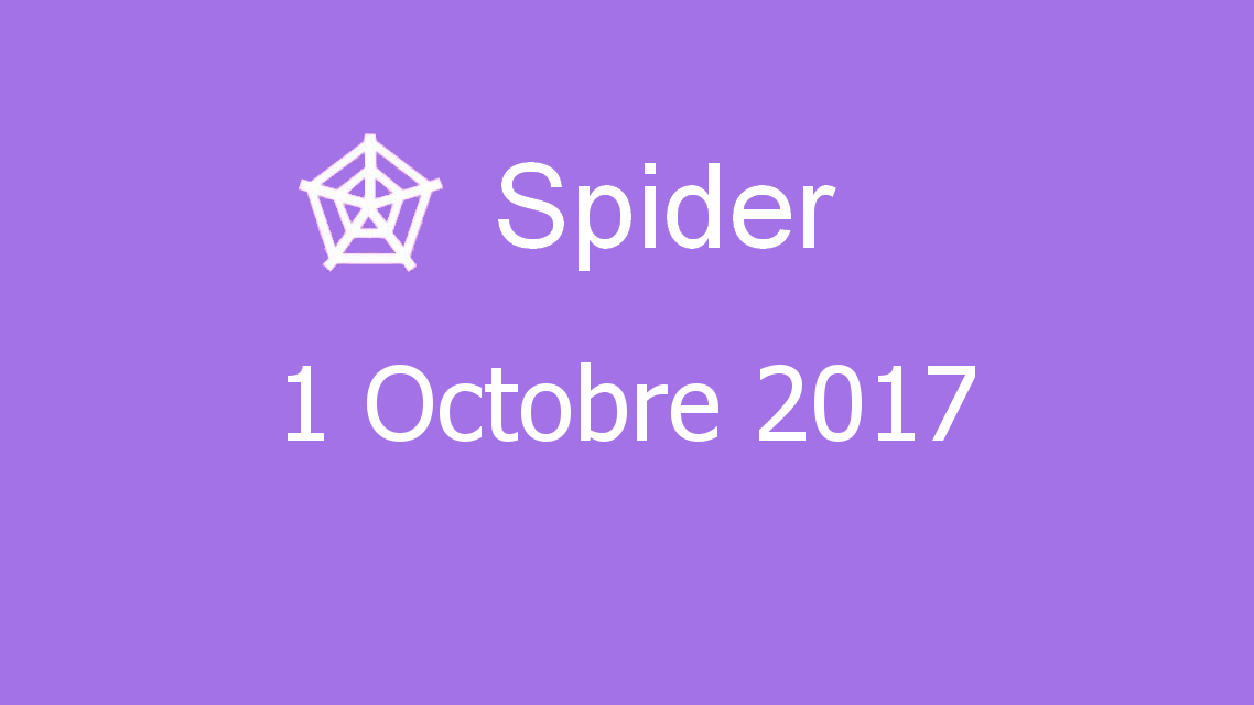Microsoft solitaire collection - Spider - 01 Octobre 2017