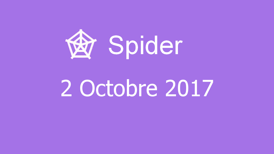 Microsoft solitaire collection - Spider - 02 Octobre 2017