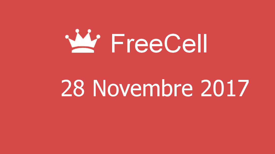 Microsoft solitaire collection - FreeCell - 28 Novembre 2017