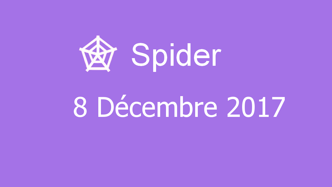 Microsoft solitaire collection - Spider - 08 Décembre 2017