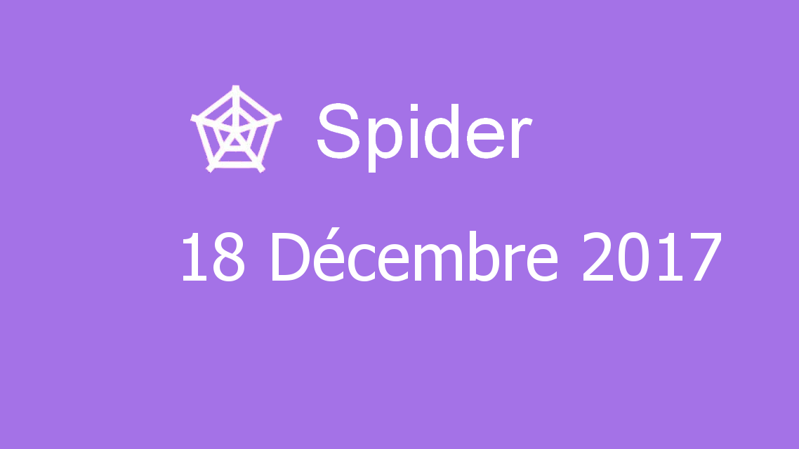 Microsoft solitaire collection - Spider - 18 Décembre 2017