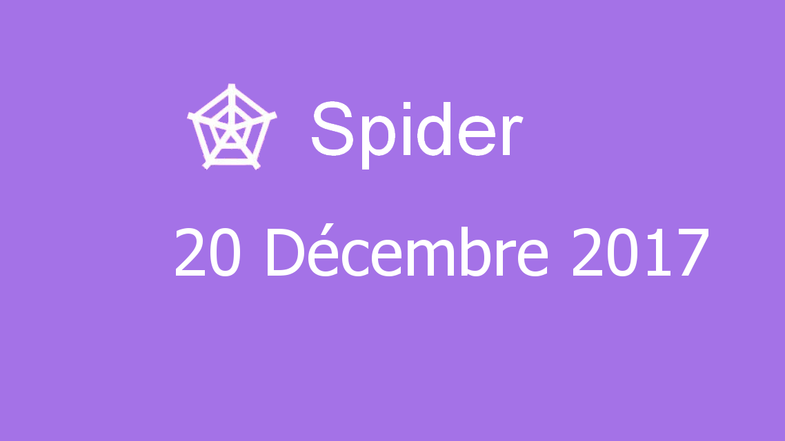 Microsoft solitaire collection - Spider - 20 Décembre 2017