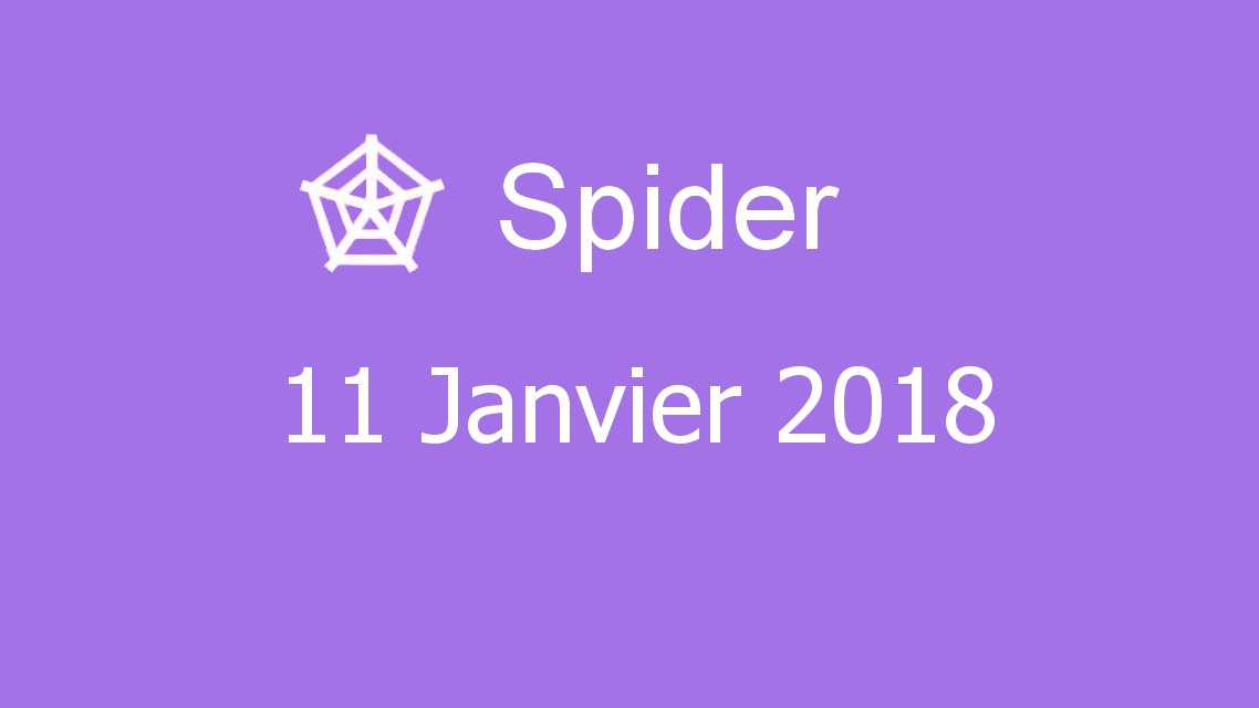 Microsoft solitaire collection - Spider - 11 Janvier 2018