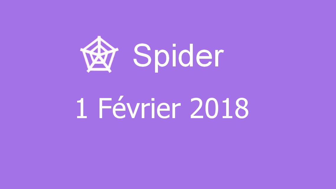 Microsoft solitaire collection - Spider - 01 Février 2018