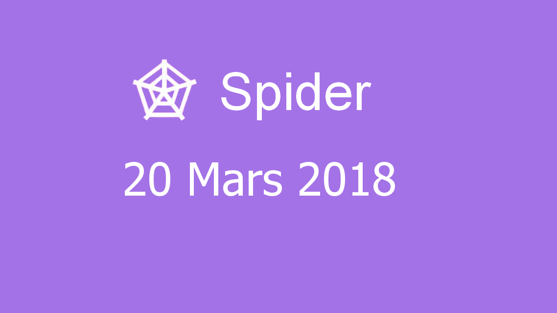 Microsoft solitaire collection - Spider - 20 Mars 2018