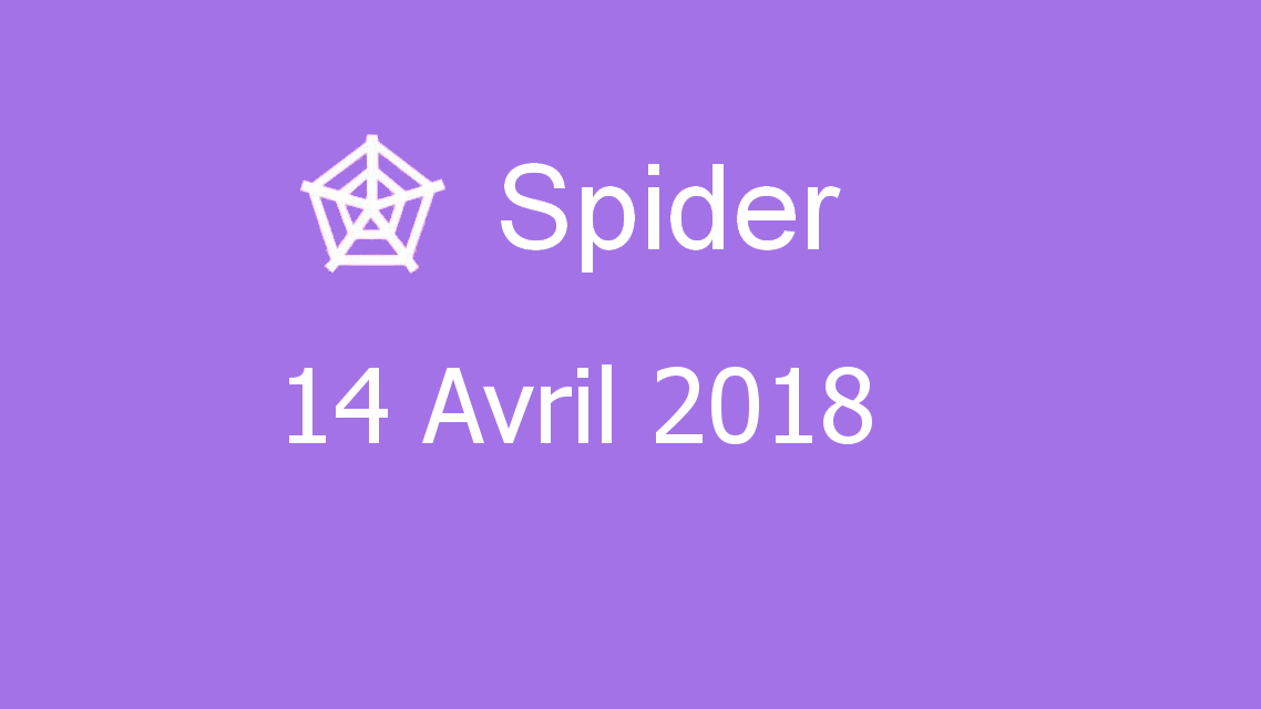 Microsoft solitaire collection - Spider - 14 Avril 2018
