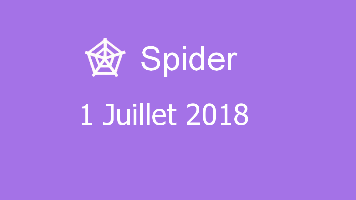 Microsoft solitaire collection - Spider - 01 Juillet 2018
