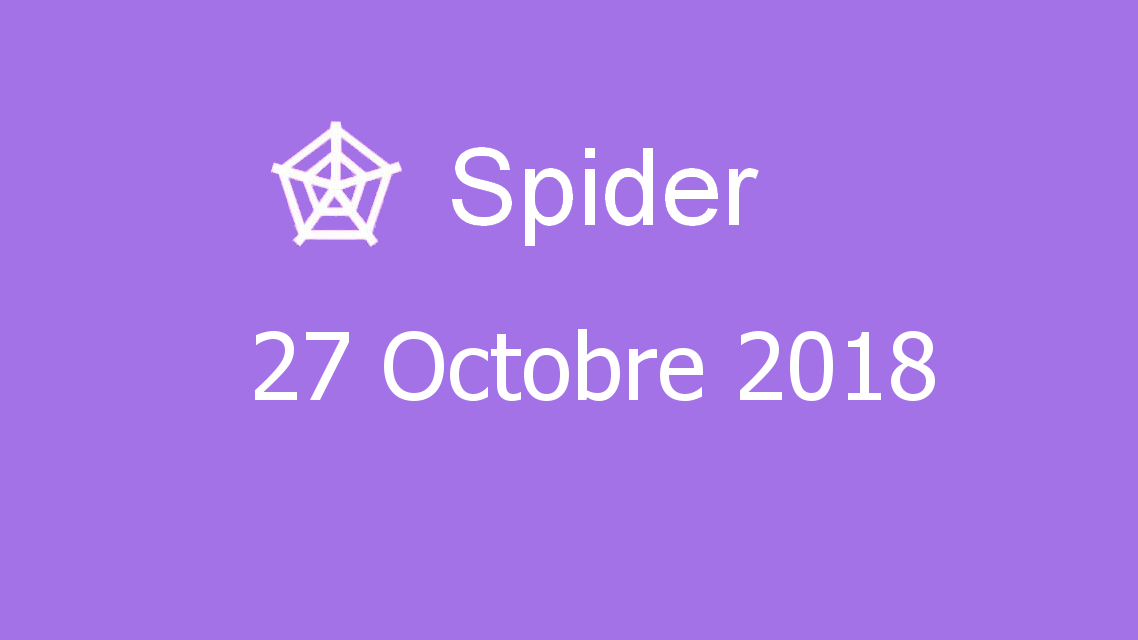 Microsoft solitaire collection - Spider - 27 Octobre 2018