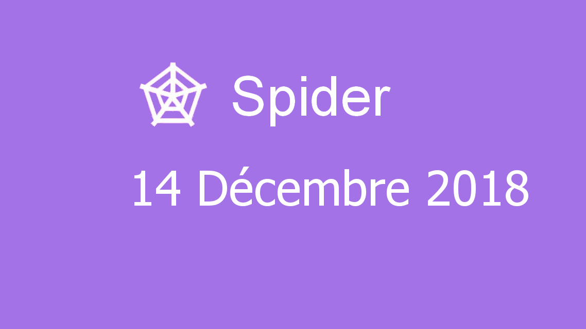 Microsoft solitaire collection - Spider - 14 Décembre 2018