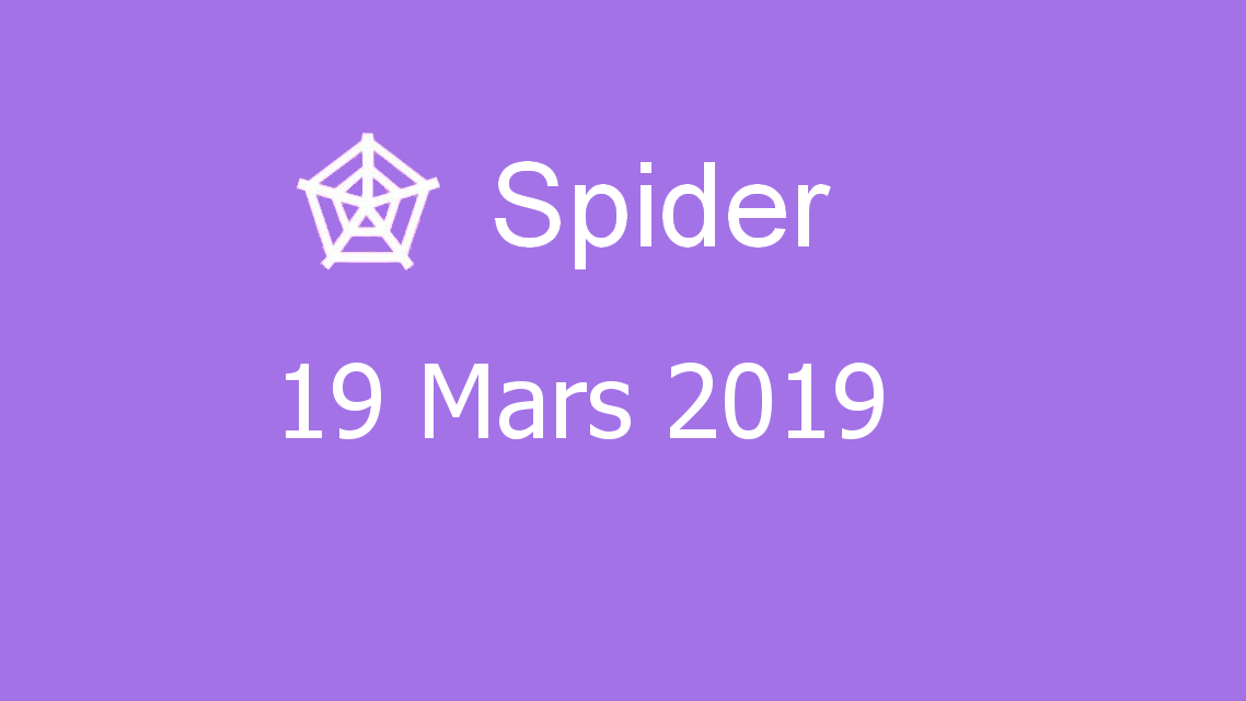 Microsoft solitaire collection - Spider - 19 Mars 2019
