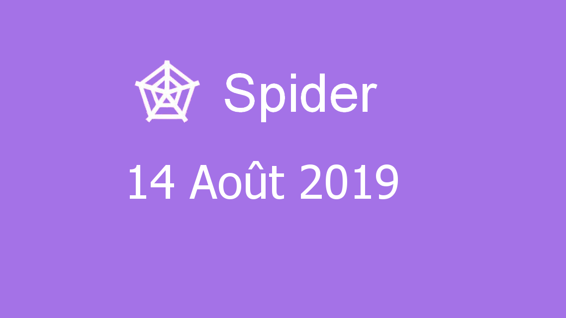 Microsoft solitaire collection - Spider - 14 Août 2019