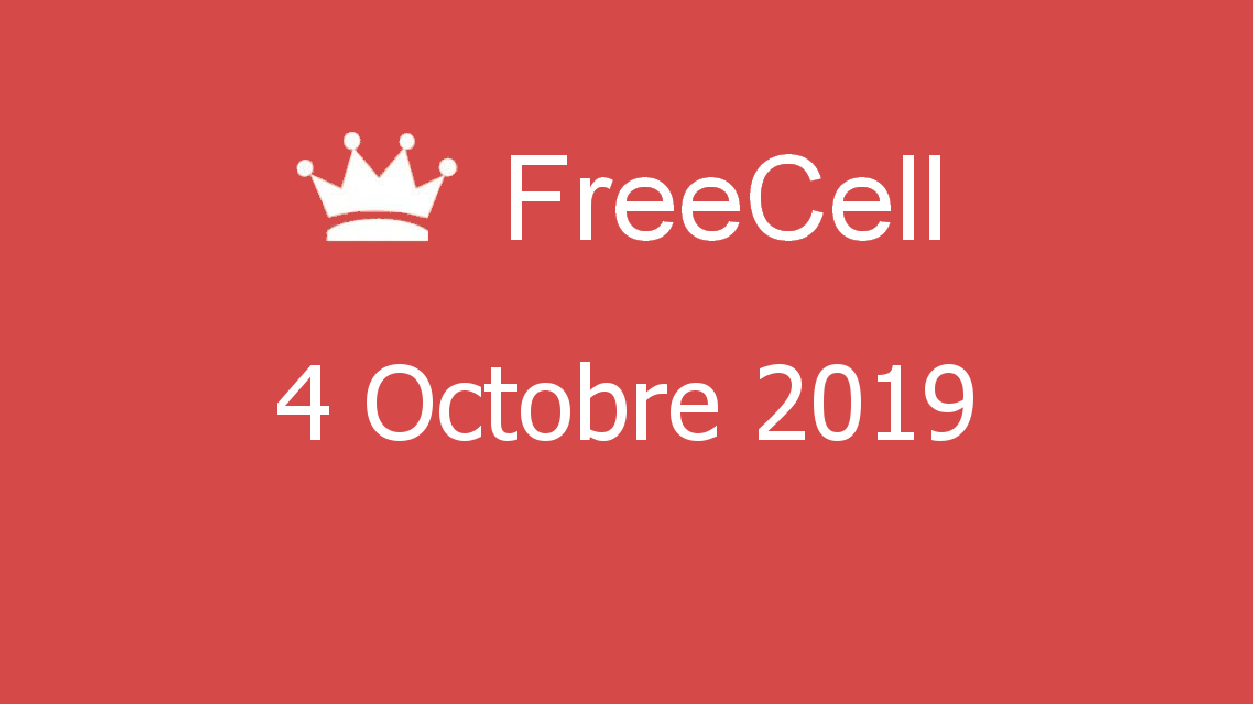 Microsoft solitaire collection - FreeCell - 04 Octobre 2019