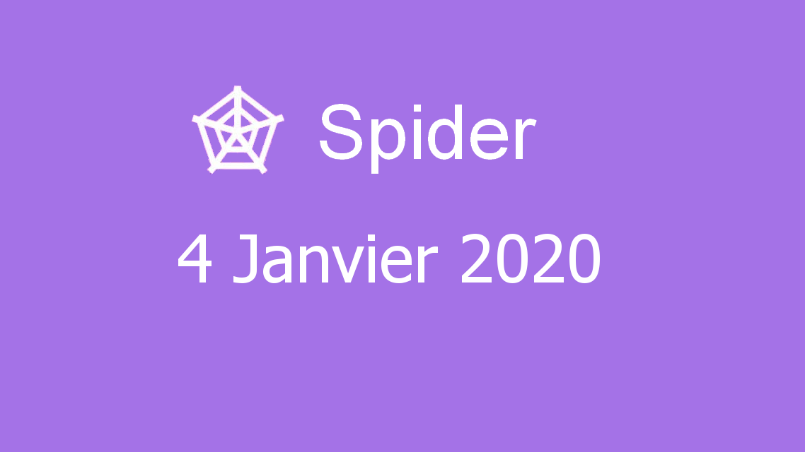Microsoft solitaire collection - Spider - 04 Janvier 2020
