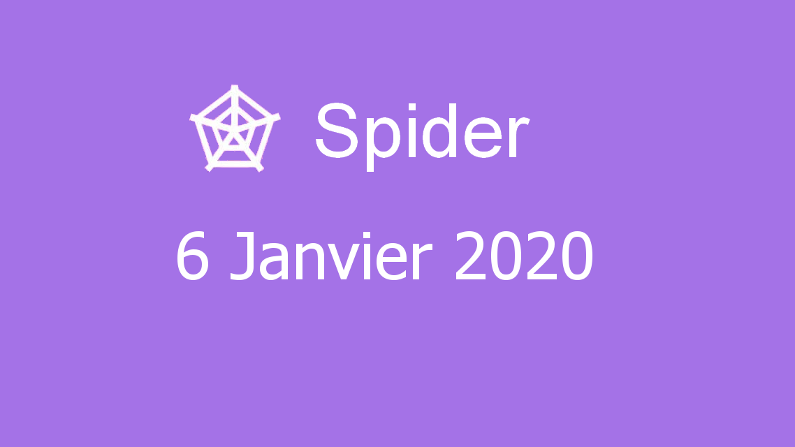 Microsoft solitaire collection - Spider - 06 Janvier 2020