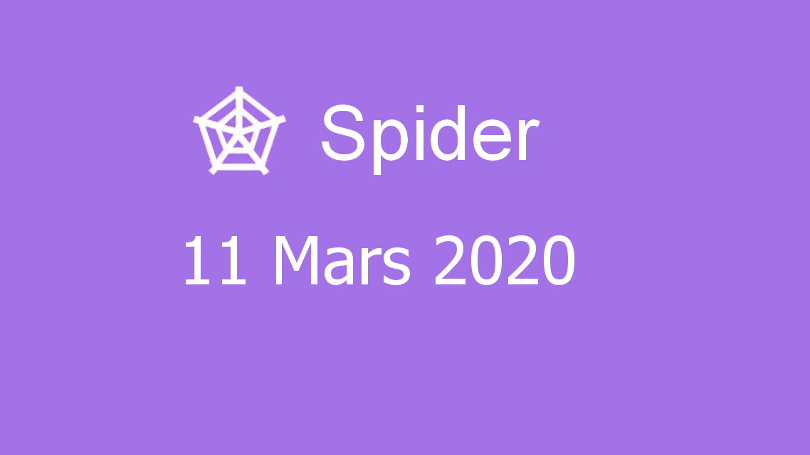 Microsoft solitaire collection - Spider - 11 Mars 2020