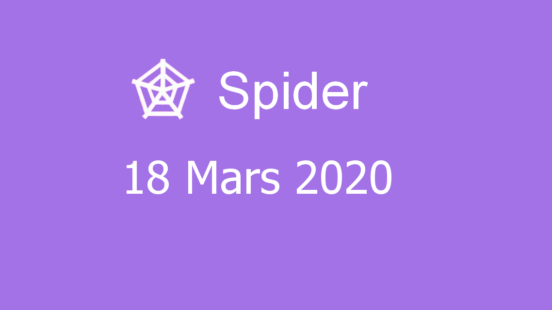 Microsoft solitaire collection - Spider - 18 Mars 2020