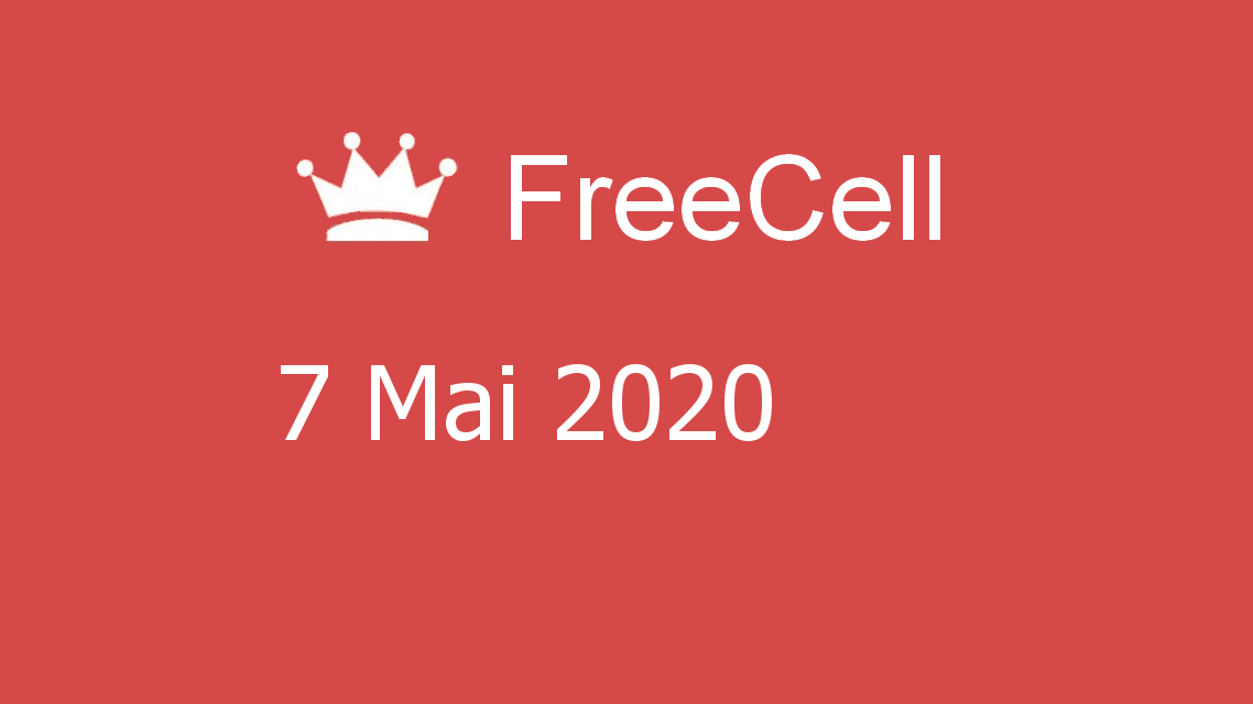 Microsoft solitaire collection - FreeCell - 07 Mai 2020