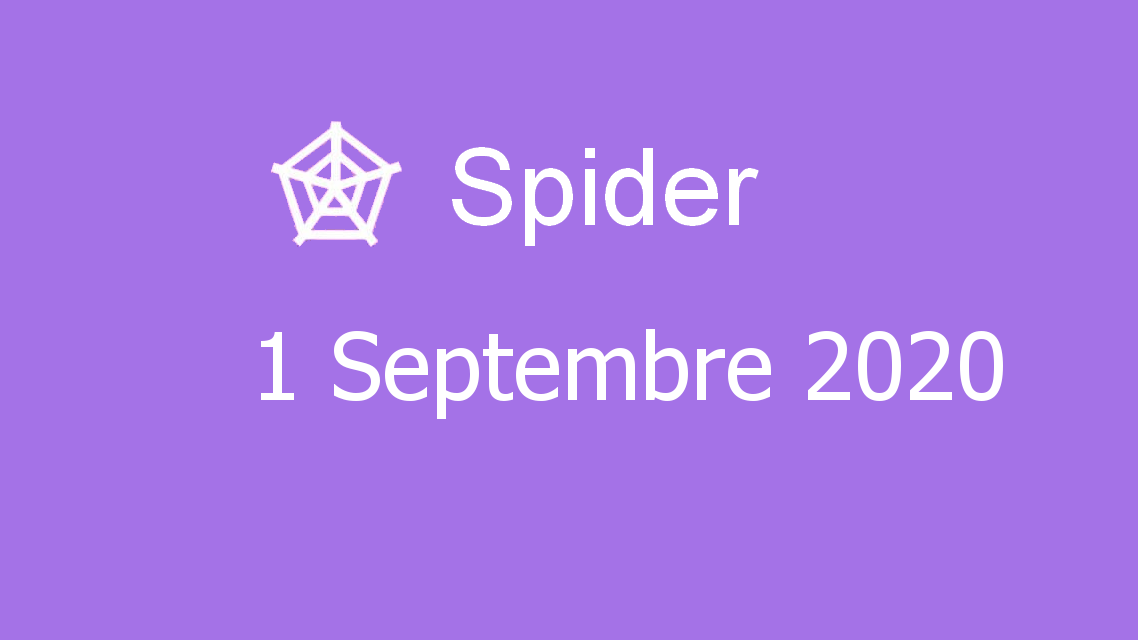 Microsoft solitaire collection - Spider - 01 Septembre 2020