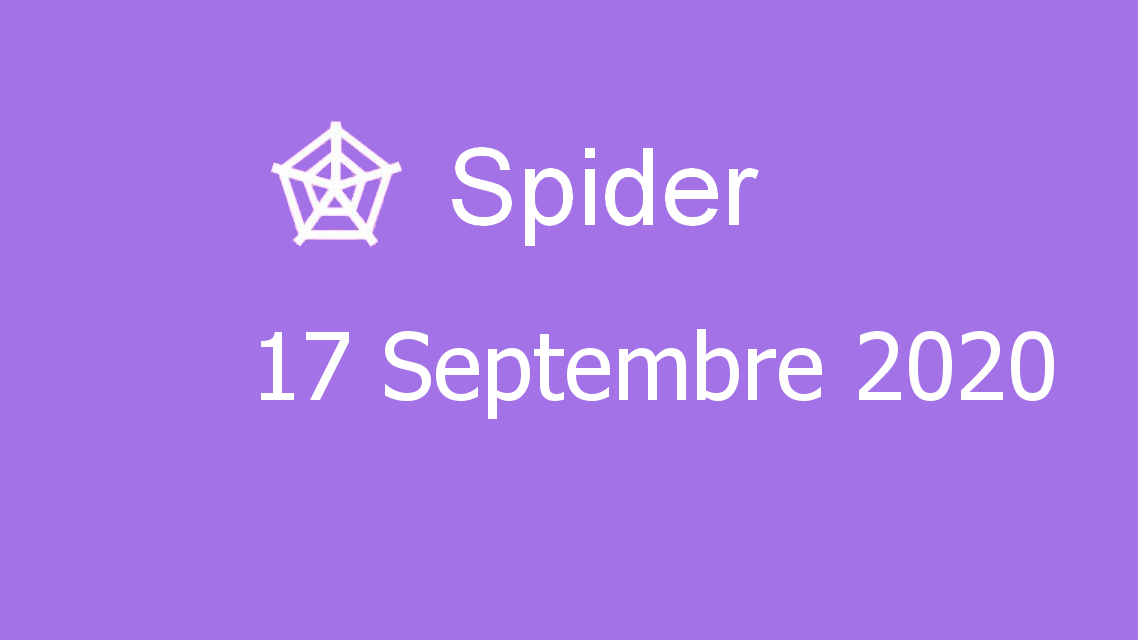 Microsoft solitaire collection - Spider - 17 Septembre 2020