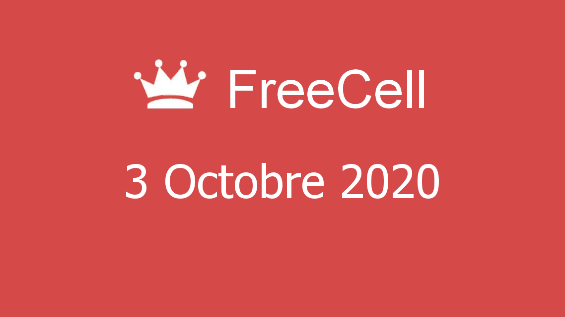 Microsoft solitaire collection - FreeCell - 03 Octobre 2020