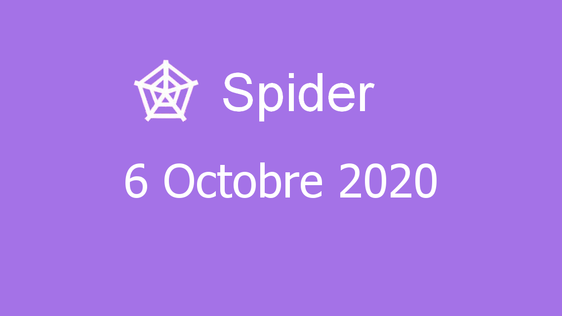 Microsoft solitaire collection - Spider - 06 Octobre 2020