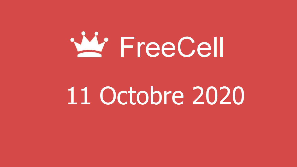 Microsoft solitaire collection - FreeCell - 11 Octobre 2020