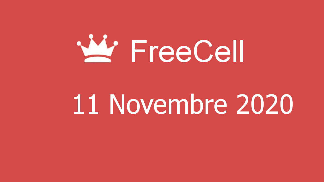 Microsoft solitaire collection - FreeCell - 11 Novembre 2020