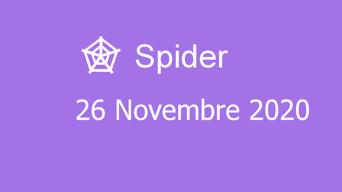 Microsoft solitaire collection - Spider - 26 Novembre 2020