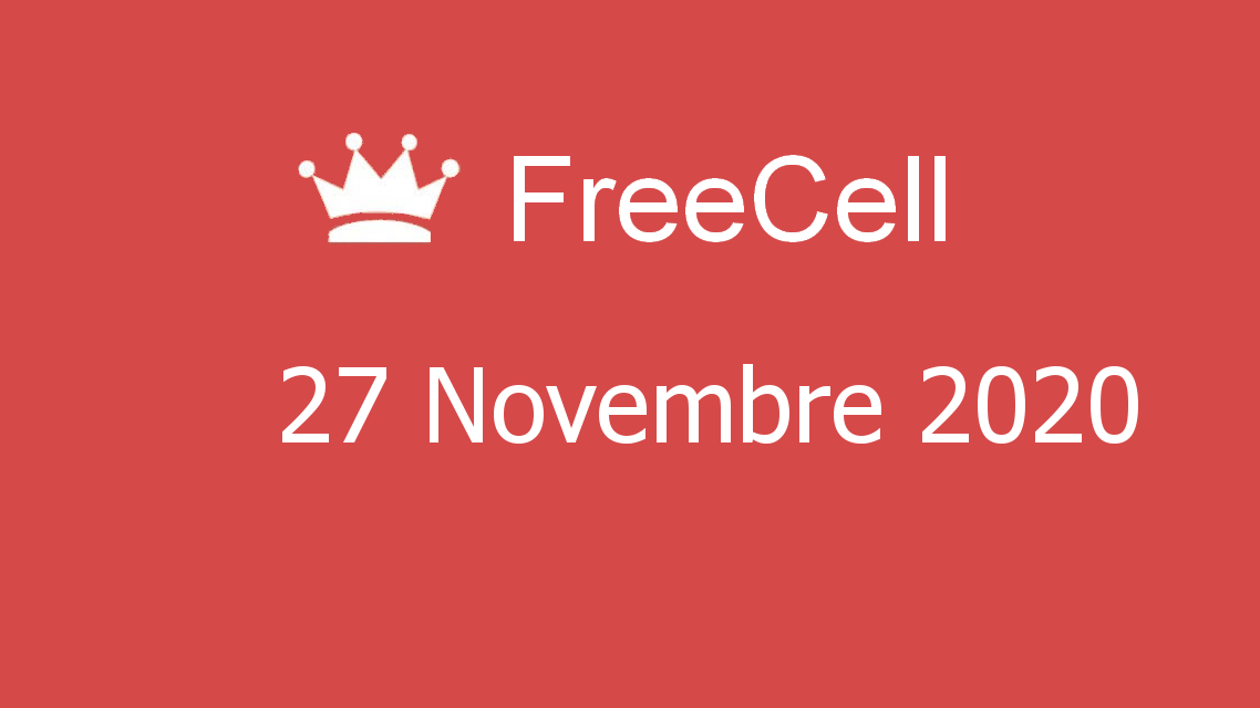 Microsoft solitaire collection - FreeCell - 27 Novembre 2020
