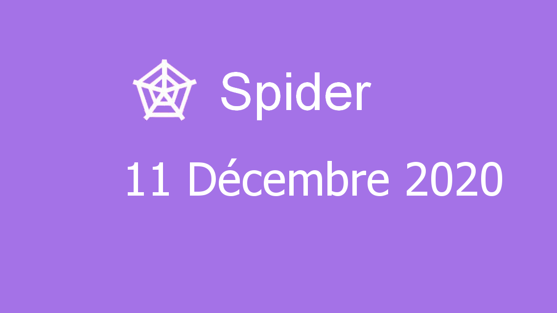 Microsoft solitaire collection - Spider - 11 Décembre 2020