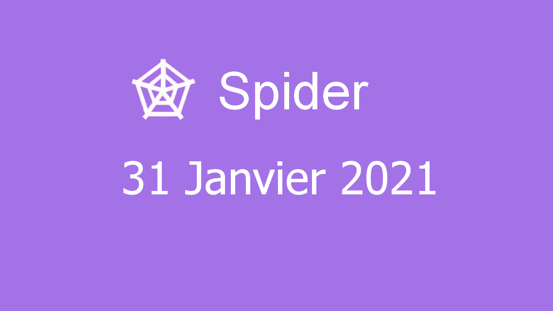 Microsoft solitaire collection - spider - 31 janvier 2021