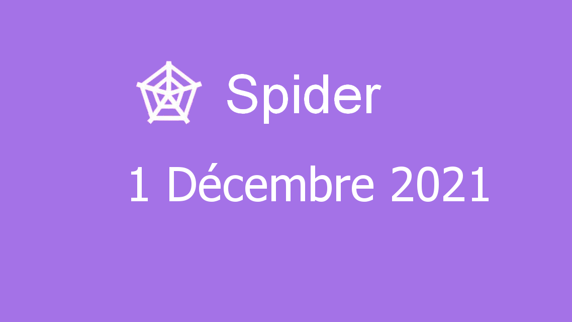 Microsoft solitaire collection - spider - 01 décembre 2021
